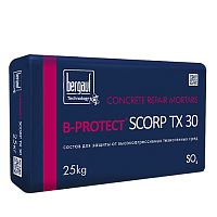 B-Protect SCORP TX 30, 25 кг, Сульфатостойкий состав для ремонта и защиты бетона, Bergauf